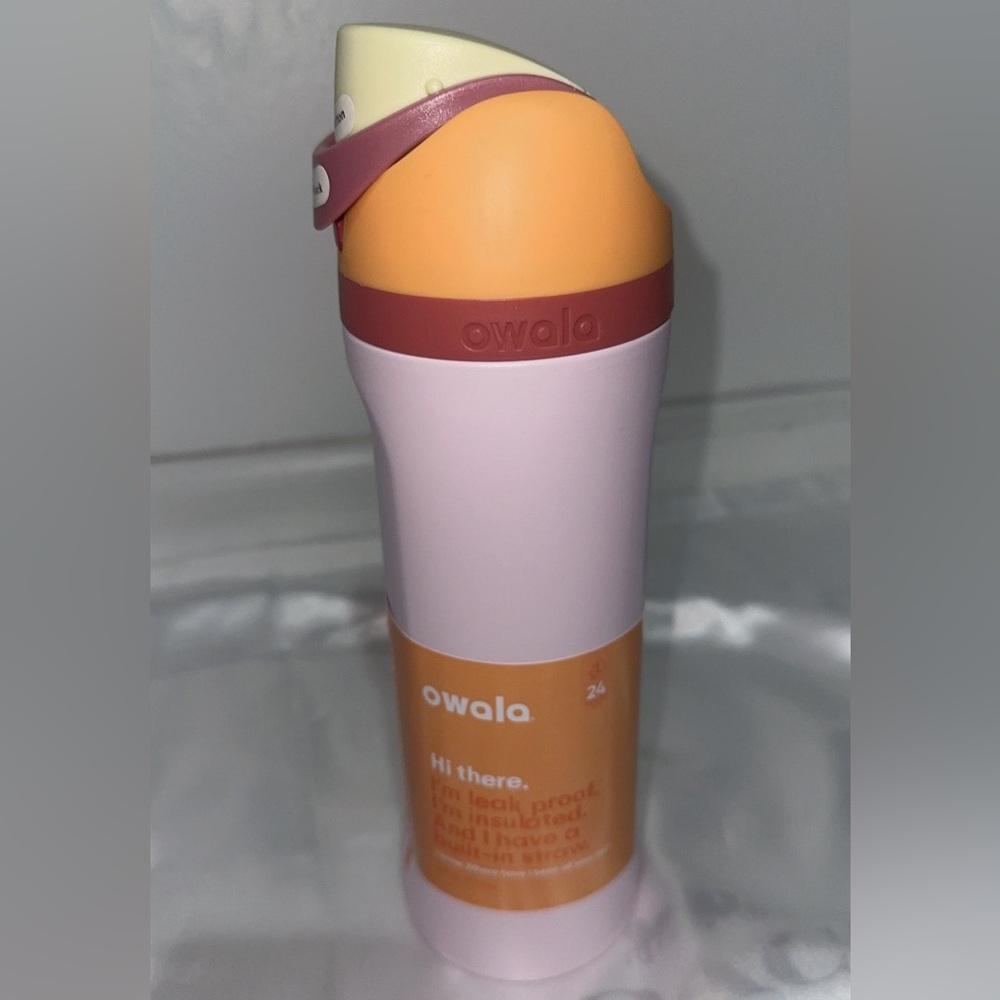 Owala Pink and Orange Insulated Water Bottle